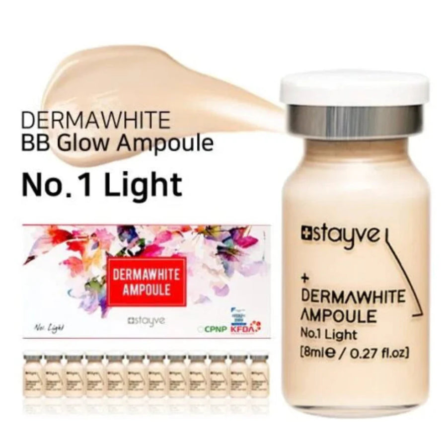 Stayve  BB Glow Dermawhite Ampoule No.1  light with packaging and additional ampoules o