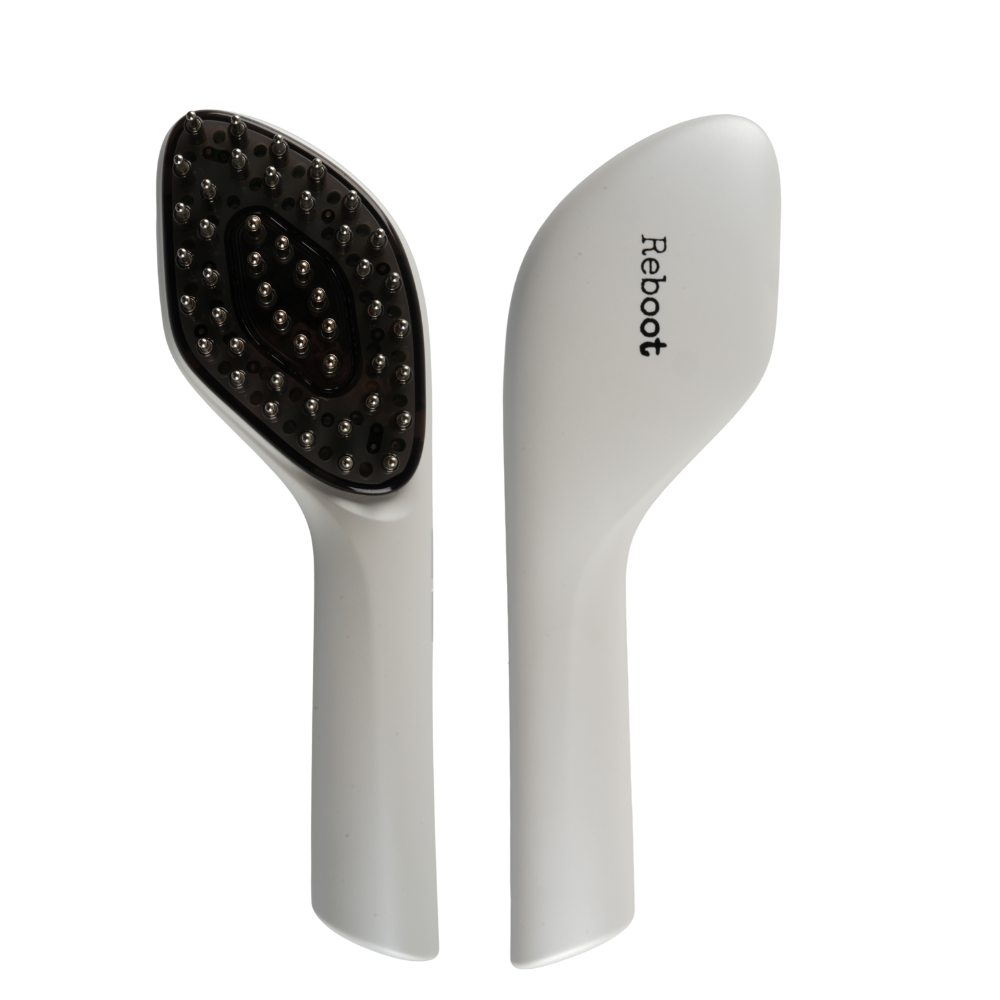 Front and back view of Reboot Scalp Rejuvenator LED Comb device