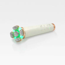 Load image into Gallery viewer, A sleek white and green skincare device featuring a glowing green LED light, designed for skin tightening and contouring.