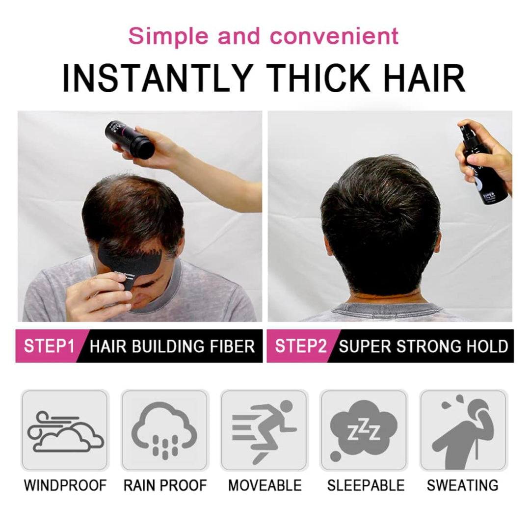 3 in 1 kit (Hair fiber 25g + Hair holding spray+Applicator) - Dark Brown