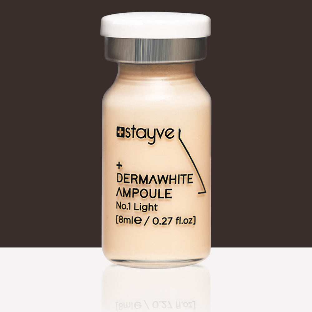Stayve Dermawhite Ampoule no.1 light bottle on a dark background