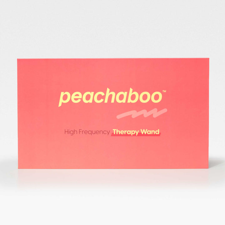 Peachaboo High-Frequency Therapy Wand product box with brand name and logo.