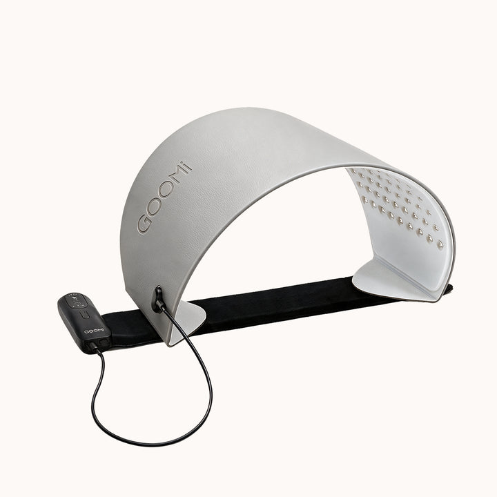 GooMi FlexiGlow Red Light Therapy Panel with flexible wraparound design and handheld controller
