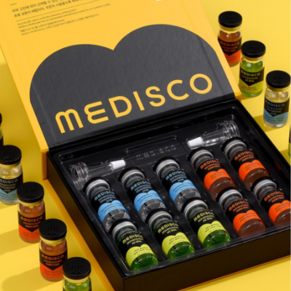 Medisco SkinBooster Starter Kit with box opened, showcasing vials and applicators