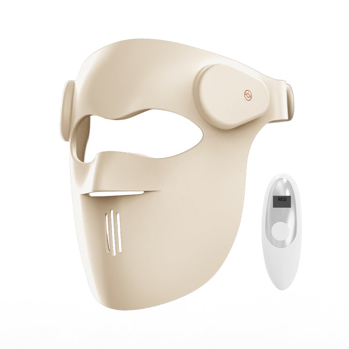 GOOMi 3D Silicone LED Light Therapy Mask with wireless remote control on a clean white background