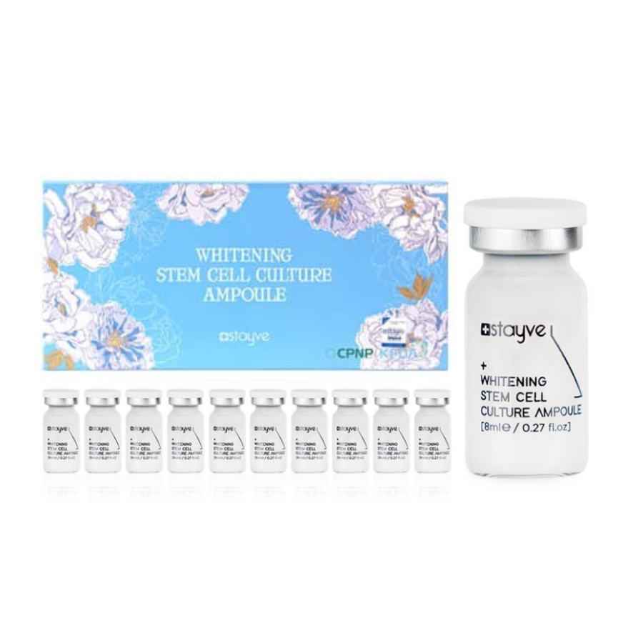 Stayve Whitening Stem Cell Culture Ampoule set with packaging on a white background