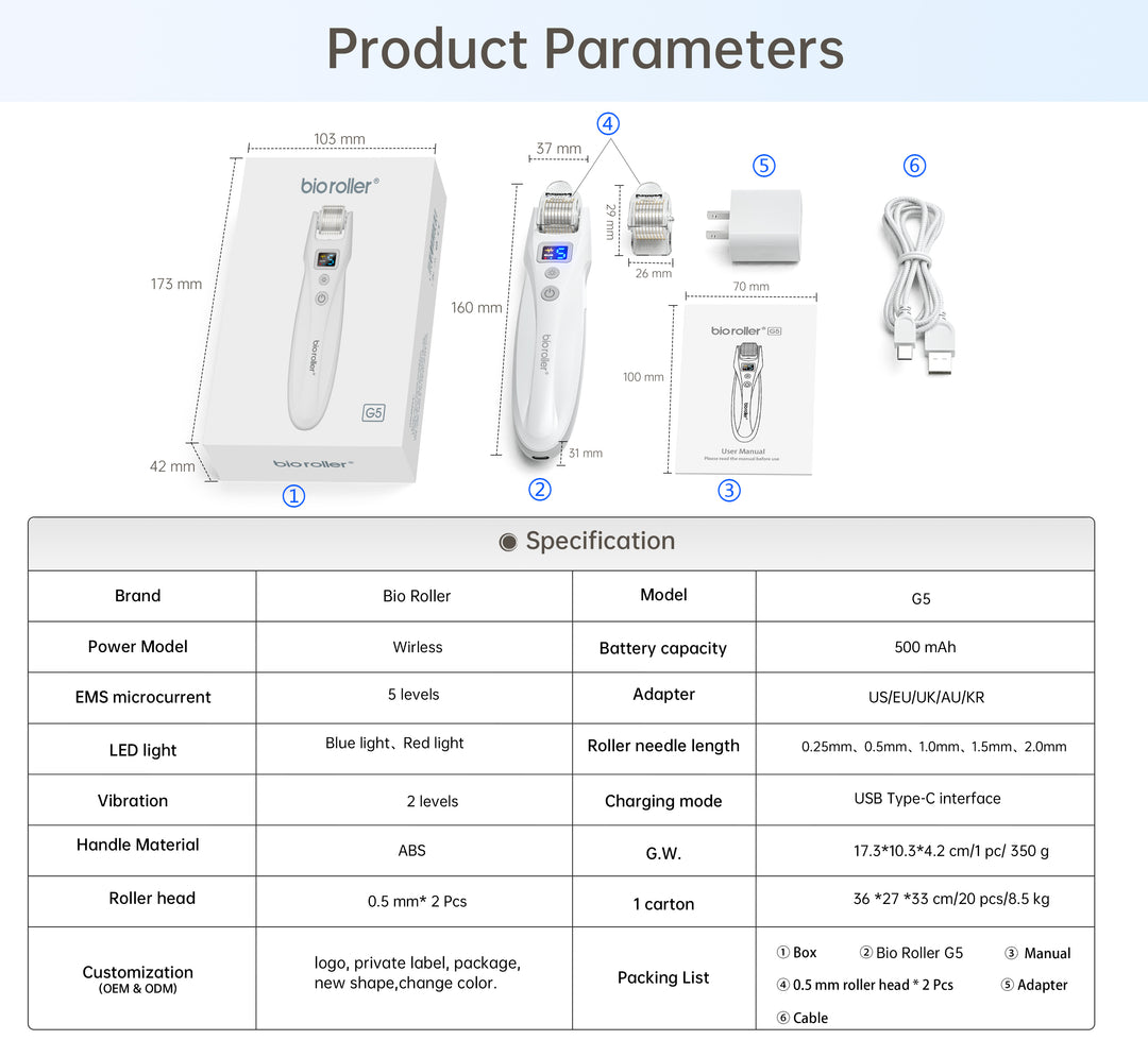 Dr.Pen Bio Roller G5 Microneedling Device with LED EMS