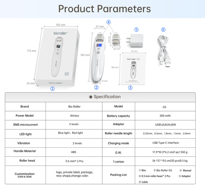 Dr.Pen Bio Roller G5 Microneedling Device with LED EMS