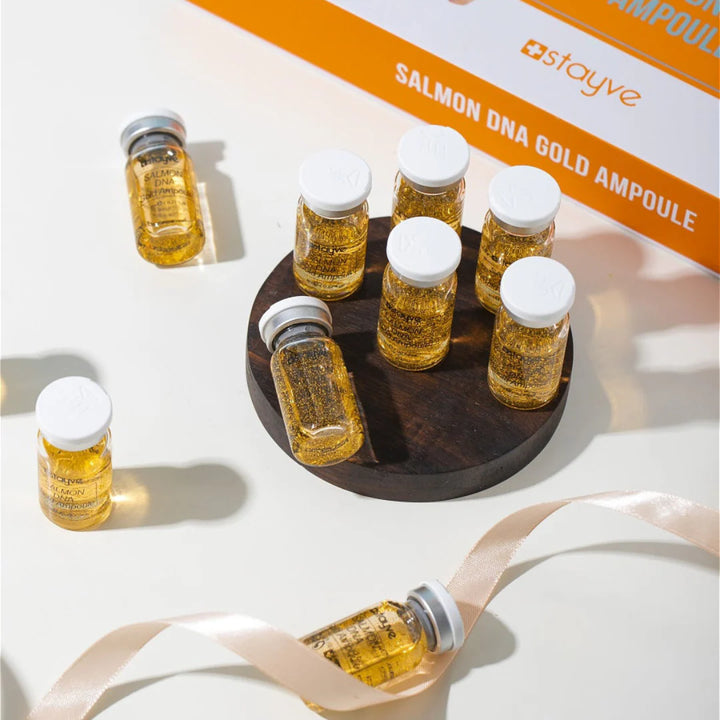 multiple Stayve Salmon PDRN Ampoule vials on display