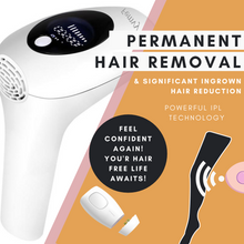 Load image into Gallery viewer, Image of Permanent Laser Depilatory Hair Remover infographic