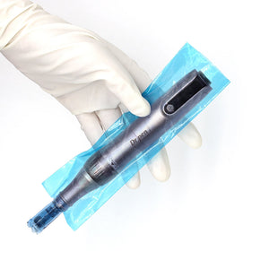 Dr. pen A hand holding M8S in Microneedling Protective Sleeve