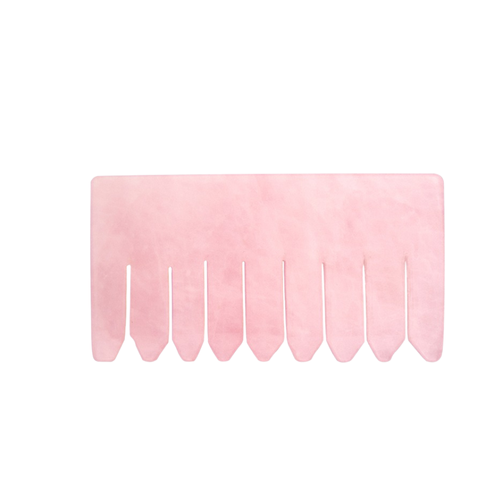 image of front side rose quartz massaging comb