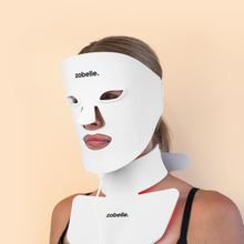 Load image into Gallery viewer, zobelle lumiere silicone led light therapy mask for face and neck 